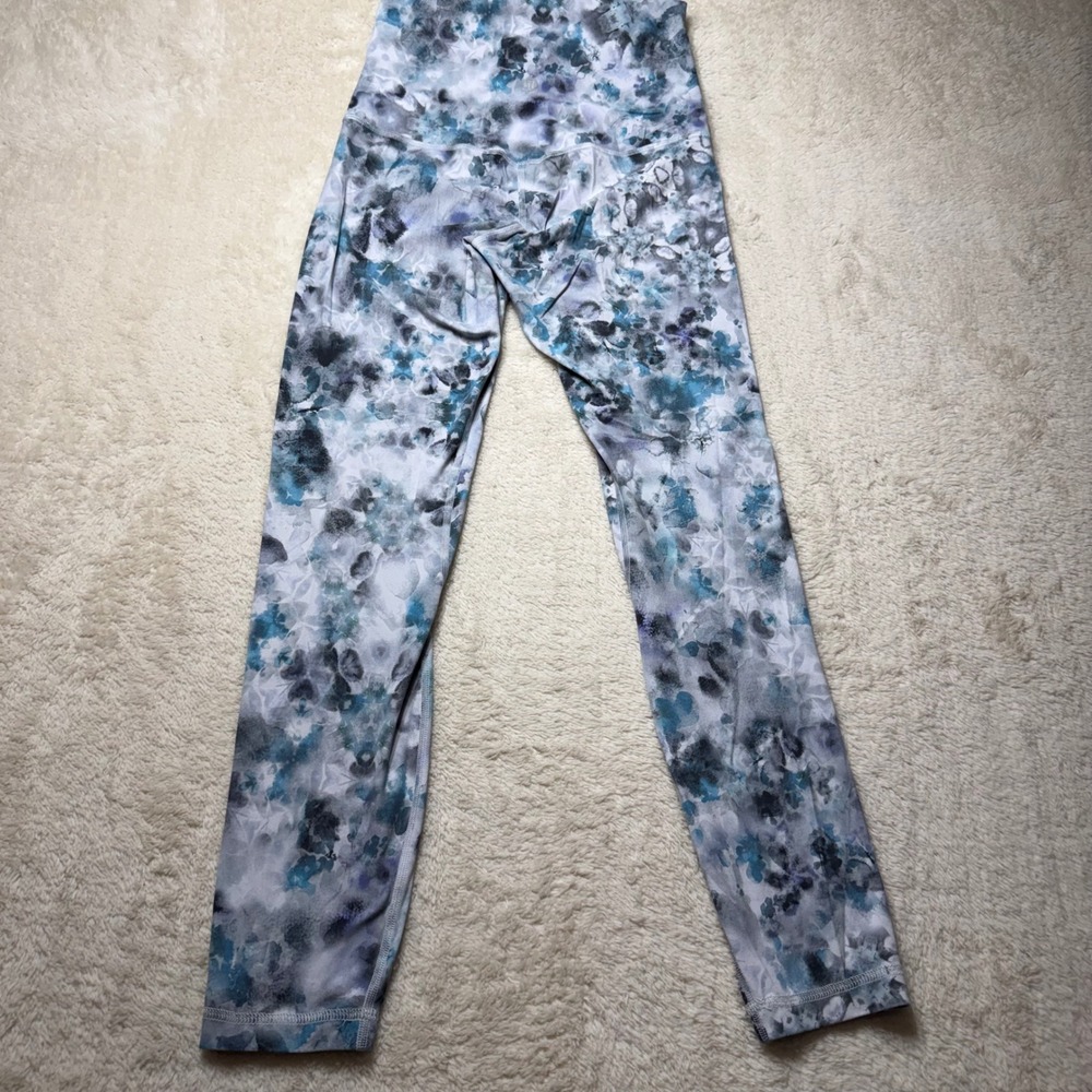 Lululemon Align High Rise Floral Print Leggings Women Size 6 Blue Purple